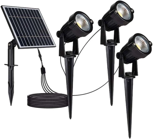 V-TAC Ηλιακό Φωτιστικό Κήπου LED 3×1.2W 50lm 60° IP65 Αδιάβροχο με Καρφί Ζεστό Λευκό Μαύρο Σώμα 20489