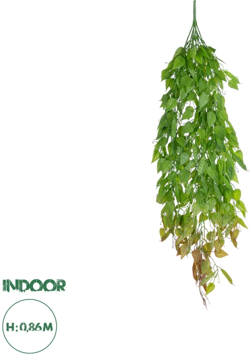 GloboStar® Artificial Garden HANGING LIMA BEAN 20846 Τεχνητό Διακοσμητικό Κρεμαστό Φυτό Φασόλι Λίμα Μ29 x Π10 x Υ86cm