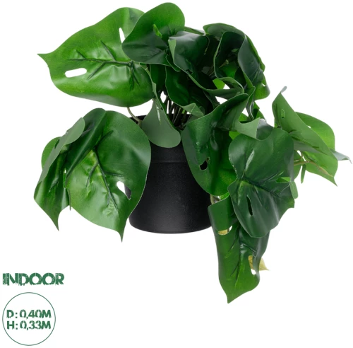 GloboStar® Artificial Garden  MONSTERA PLANT 20945 Διακοσμητικό Φυτό Μονστέρα Φ40 x Υ33cm