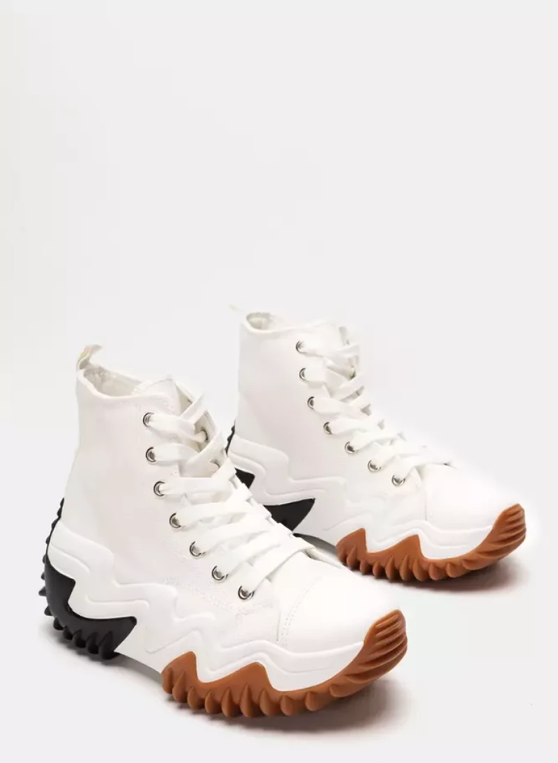 Luigi - Γυναικεία Sneakers Πάνινα Τρακτερωτά 3607704 Λευκό