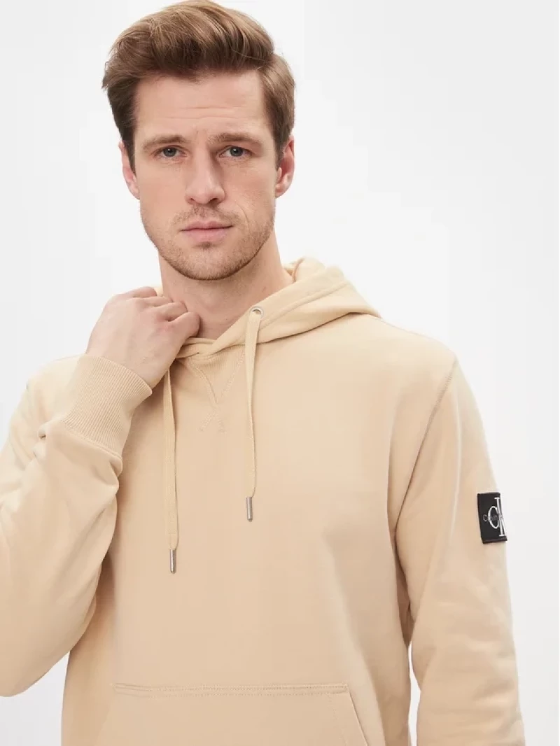 Calvin Klein - Ανδρικό Φούτερ με Κουκούλα J30J323430-AAT Μπεζ