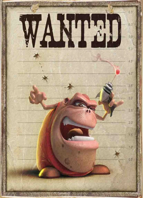 Wanted ξύλινος χειροποίητος πίνακας
