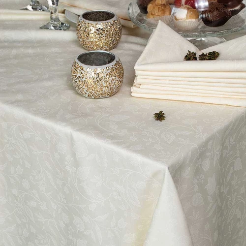 Bensimon τραπεζομάντηλο σατέν ζακάρ σε εκρού απόχρωση 90x90 εκ
