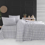 Squares γκρι σετ σεντόνια φανελένια υπέρδιπλα 230x260 εκ