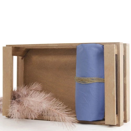 Madonna βαμβακερό σεντόνι μονόχρωμο με λάστιχο σε μπλε ραφ χρώμα 120x205 συν 28 εκ