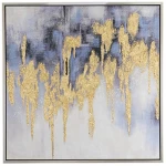 Πίνακας ελαιογραφία τετράγωνος golden flakes 100x100 εκ