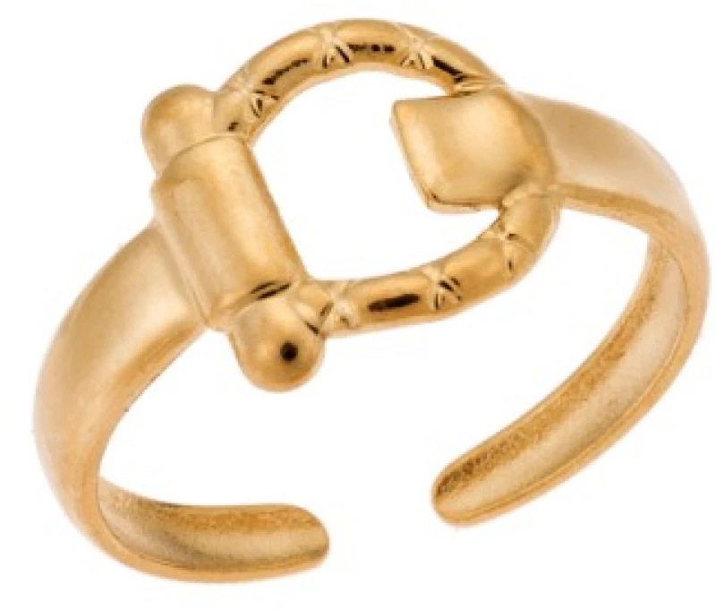 Δαχτυλίδι Senza Gold Plated Steel, με άνοιγμα και σχέδιο