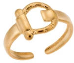 Δαχτυλίδι Senza Gold Plated Steel, με άνοιγμα και σχέδιο