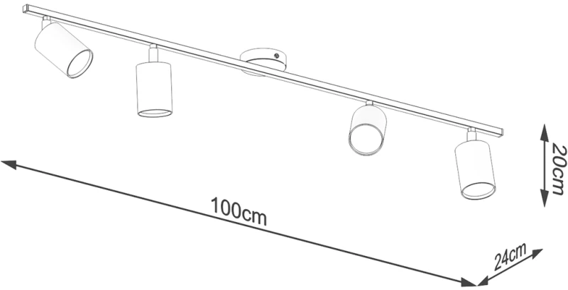 Φωτιστικό οροφής Lemmi 4,4xGU10/10w, Χρώμα μαύρος