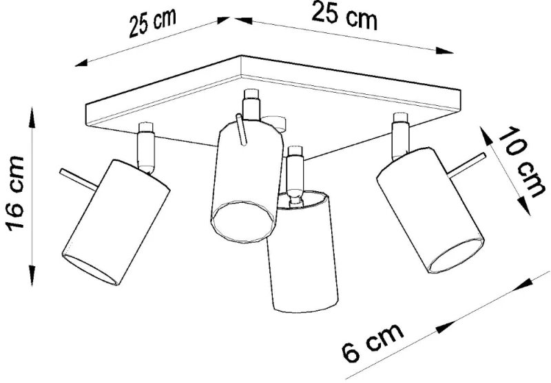 Sollux Φωτιστικό οροφής Ring 4,ατσάλι,4xGU10/40w