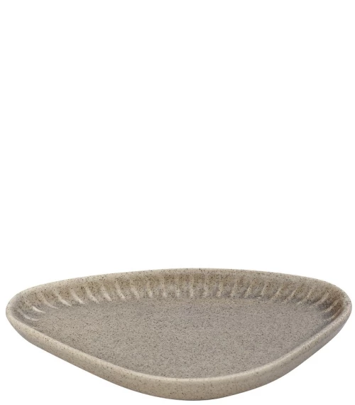 Gobi Sand πιατάκι χειροποίητο πορσελάνινο τριγωνικό μπεζ ματ σετ έξι τεμαχίων 20x11x2.6 εκ