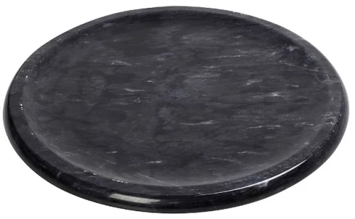 Στρογγυλό μαύρο πιάτο από μάρμαρο 15 εκ