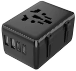 Techsuit Αντάπτορας Πρίζας Travel Adapter PD20W, 2 x USB, 2 x Type-C, EU, UK, AUS, US, Black (HHT203A)