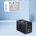 Techsuit Αντάπτορας Πρίζας Travel Adapter PD20W, 2 x USB, 2 x Type-C, EU, UK, AUS, US, Black (HHT203A)