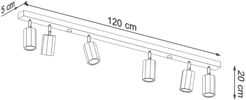 Sollux Φωτιστικό οροφής Zake 6,ξύλο,6xGU10/40w