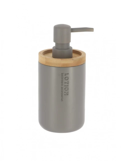 Dispenser polyresin γκρι  με bamboo