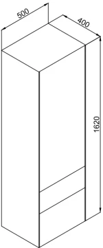Στήλη RODOS Ασημί MDF 18mm Λάκα 50 3CROD050SBM κρεμαστή