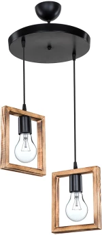 Φωτιστικό οροφής δίφωτο Isolate pakoworld Ε27 καρυδί Φ43x83εκ (1 τεμάχια)