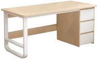 Γραφείο Salto pakoworld με συρταριέρα MDF φυσικό-λευκό 120x48x74εκ (1 τεμάχια)
