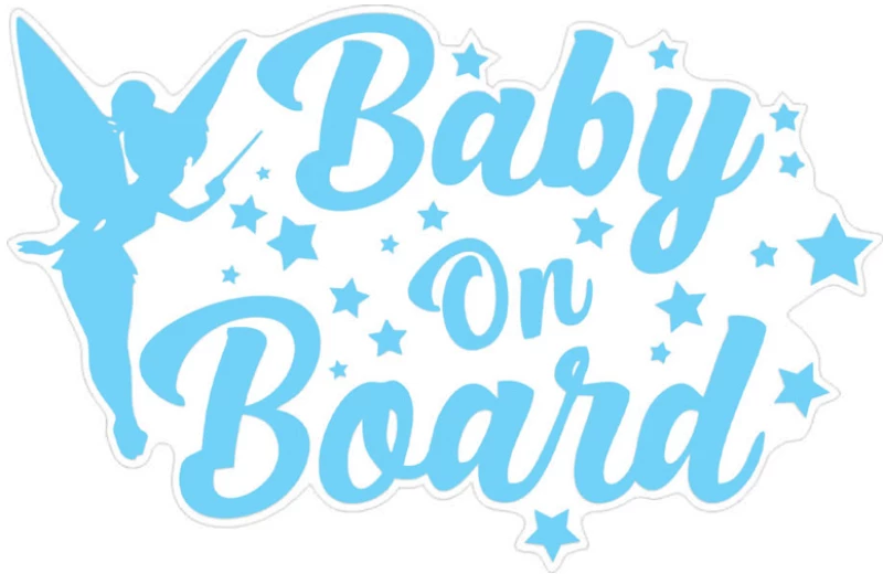 Αυτοκόλλητο Σήμα Αυτοκινήτου ''Baby On Board'' 19.2cm x 12.5cm Μπλε 1 Τεμάχιο