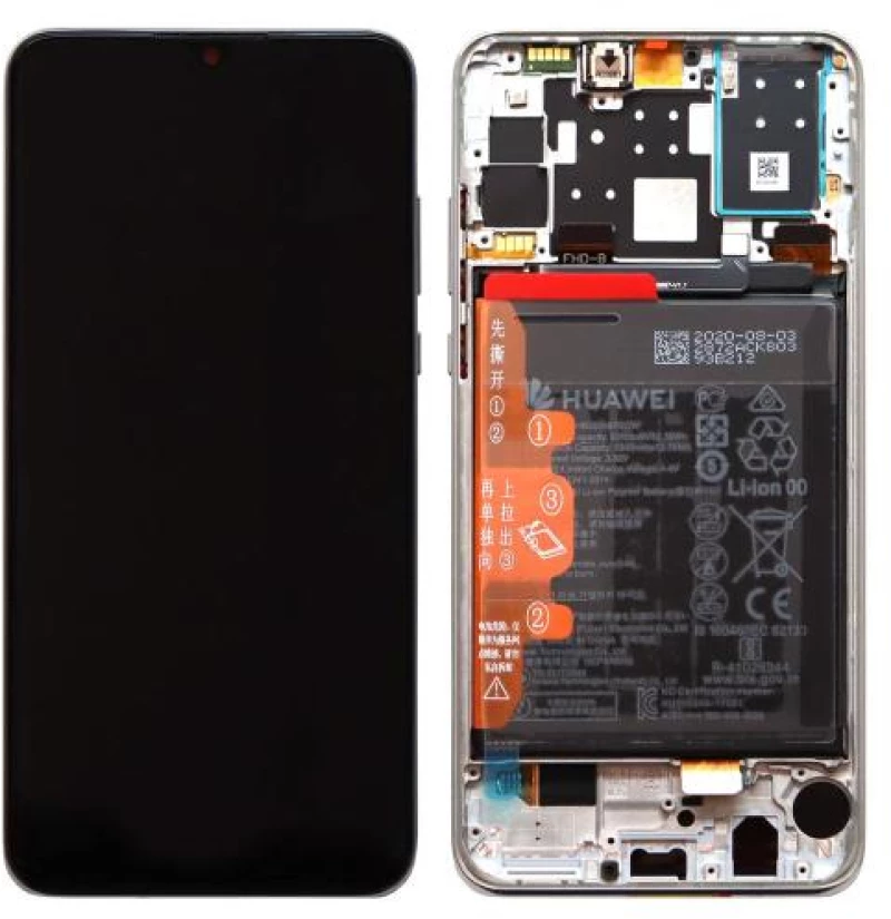 Οθόνη με Μεσαίο Πλαίσιο & Μπαταρία Huawei P30 Lite New Edition (2020) Λευκό (Original)