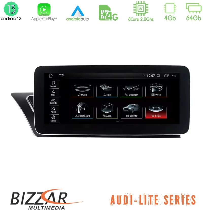 Bizzar Lite Series Audi A4/A5 (B8) 2008-2015 Android13 8Core (4+64GB) Navigation Multimedia 10.25″ HD