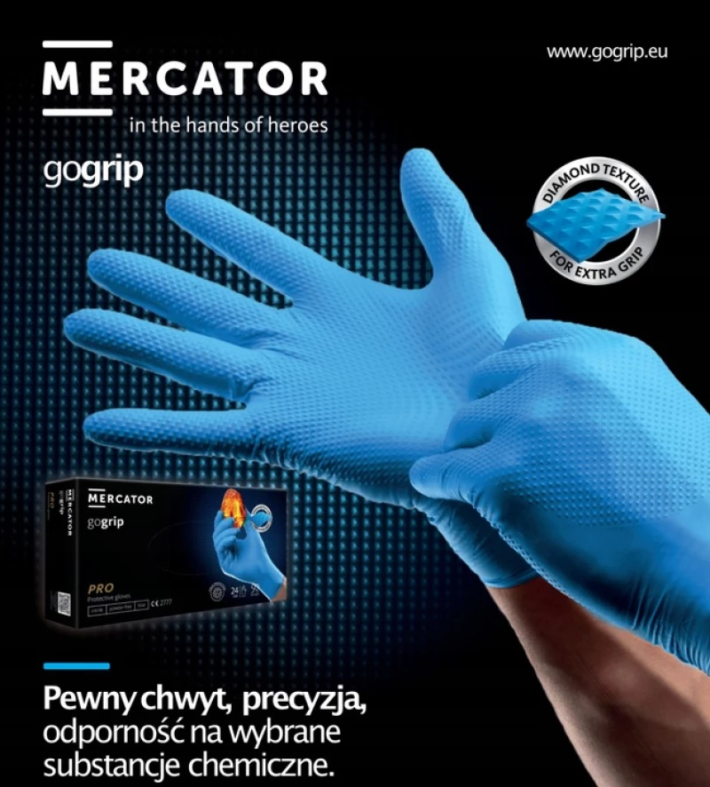 ΓΑΝΤΙΑ ΝΙΤΡΙΛΙΟΥ MERCATOR GOGRIP ΣΕ ΜΑΥΡΟ ΧΡΩΜΑ SMALL (S) ΑΜΙΟ - 50 ΤΕΜ.