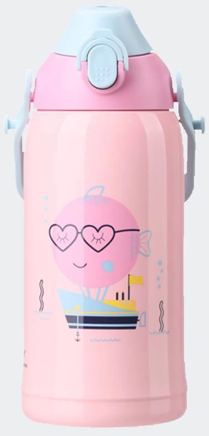 UZSPACE THERMOS Stainless steel water bottle 550 ml  - 2207-PINK