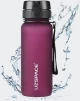 UZSPACE Tritan BPA Free Leakproof Plastic Water Bottle 650 ml - 3037-PURPLISH-RED