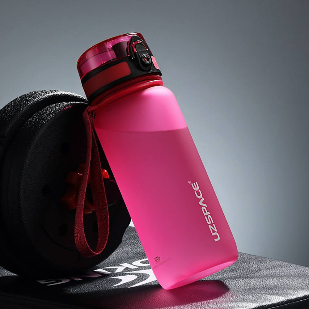 UZSPACE Tritan BPA Free Leakproof Plastic Water Bottle 650 ml - 3037-PURPLISH-RED