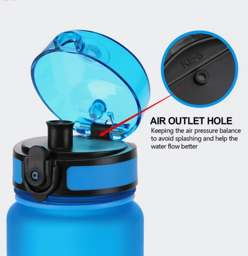 UZSPACE Tritan BPA Free Leakproof Plastic Water Bottle 650 ml - 3037-PURPLISH-RED