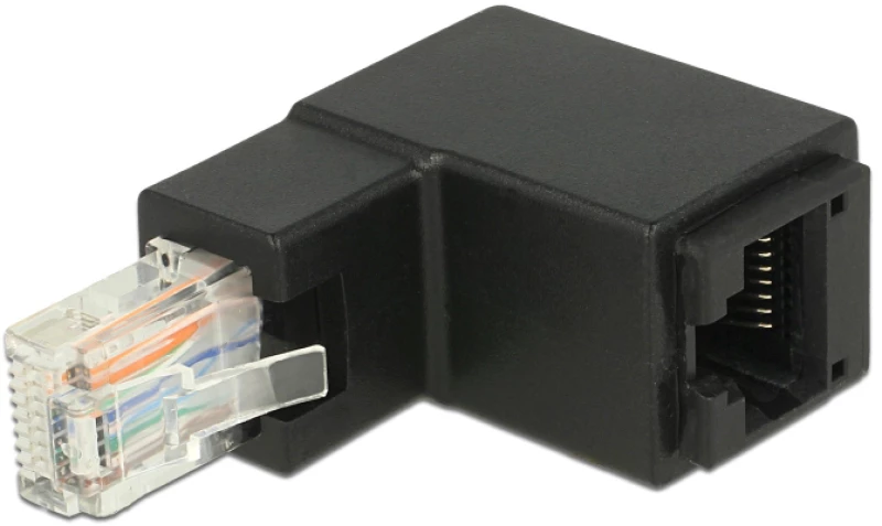 DELOCK αντάπτορας RJ45 86424  CAT 6 UTP  γωνιακός 90°  μαύρος