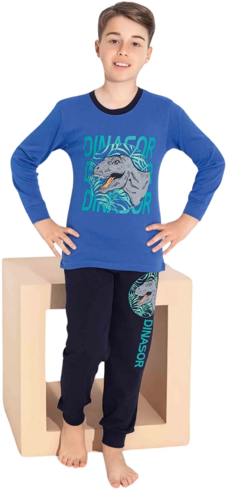 Πιτζάμα Παιδική Για Αγόρι Homewear Dinosaur C7302 - ΜΠΛΕ