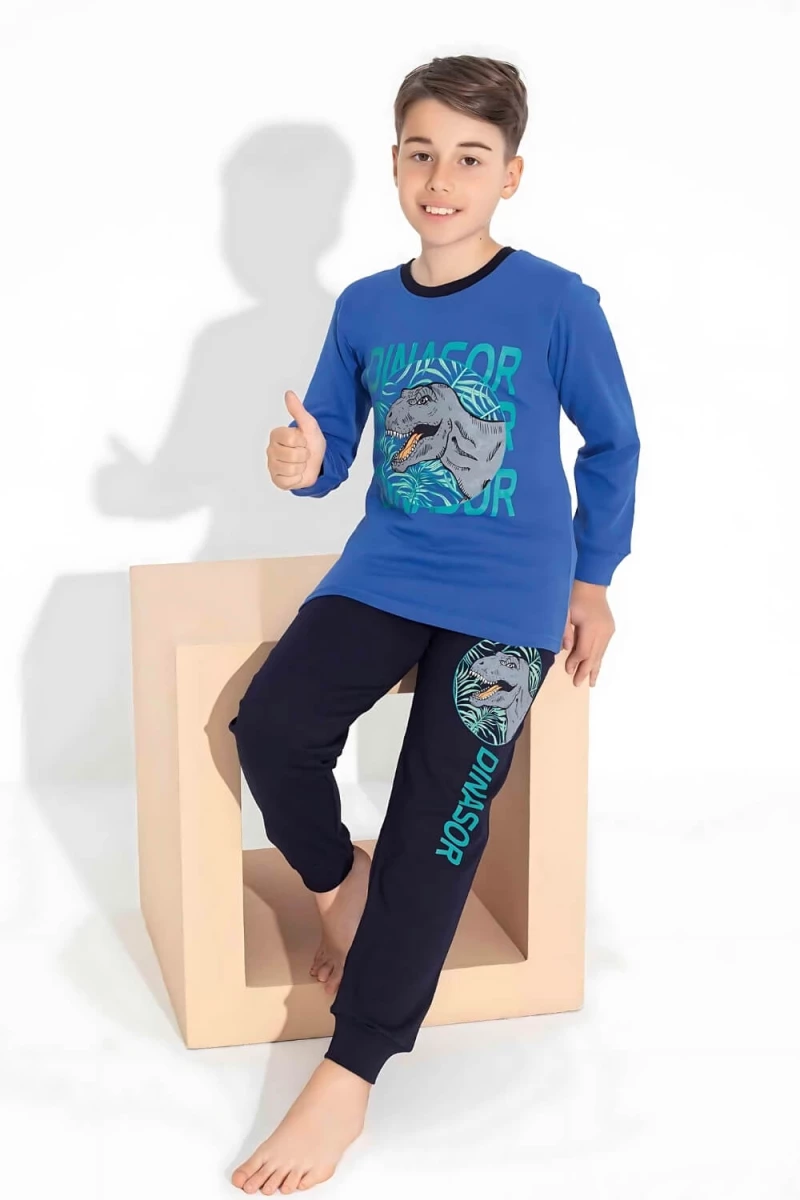 Πιτζάμα Παιδική Για Αγόρι Homewear Dinosaur C7302 - ΜΠΛΕ