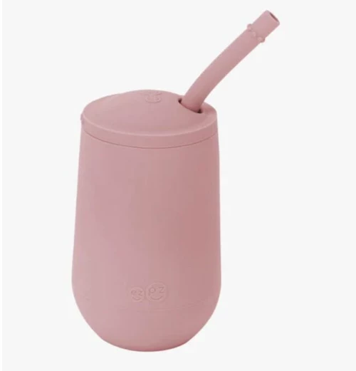 Ezpz Εκπαιδευτικό ποτήρι 24+ μηνών HappyCup + καλαμάκι Blush