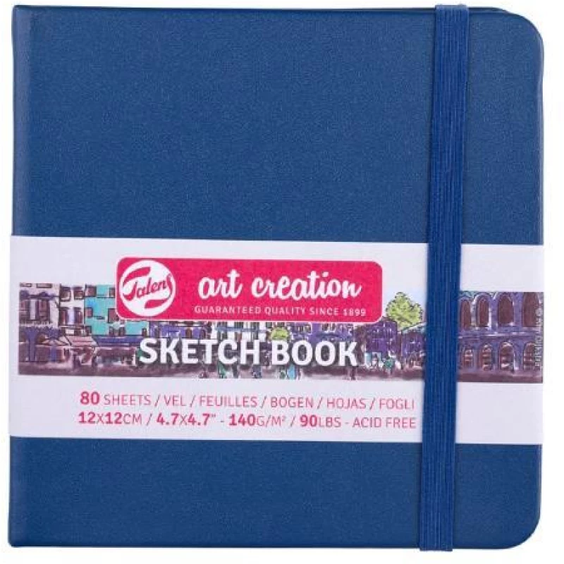 406646 TALENS SKETCH BOOK NAVY BLUE 80ΦΥΛ. 12X12ΕΚ. 140 ΓΡ.