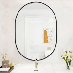 281384 NEXTDECO ΚΑΘΡΕΦΤΗΣ ΕΠΙΤΟΙΧΙΟΣ ΟΒΑΛ ΜΕ ΜΑΥΡΟ ΜΕΤΑΛΙΚΟ ΠΛΑΙΣΙΟ 60X80ΕΚ.