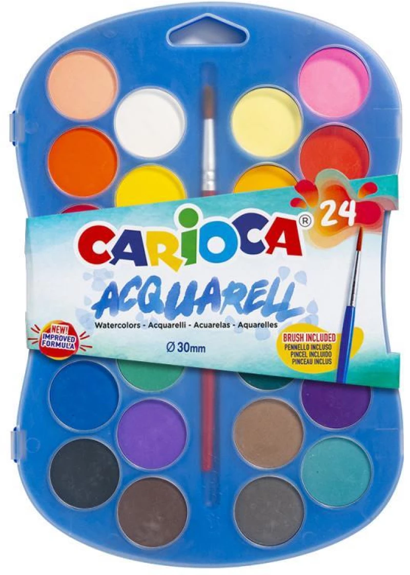 443043 CARIOCA ΝΕΡΟΜΠΟΓΙΕΣ 24ΧΡΩΜΑΤΩΝ ΤΩΝ 12ML ΜΕ ΠΙΝΕΛΟ ΤΕΜ