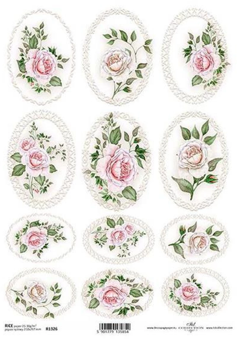 443438 ΡΙΖΟΧΑΡΤΟ "PINK ROSES" 21X29ΕΚ. (ITD-R1326) ΠΑΚ