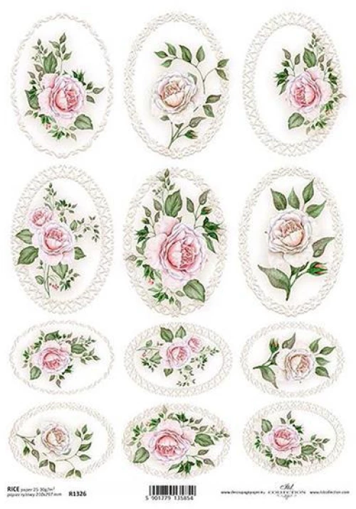 443438 ΡΙΖΟΧΑΡΤΟ "PINK ROSES" 21X29ΕΚ. (ITD-R1326) ΠΑΚ