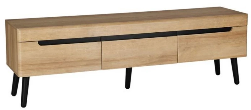 447777 GRIF TV STAND ΦΥΣΙΚΟ ΜΑΥΡΟ 160X40XH50CM