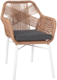 402623 ΠΟΛΥΘΡΟΝΑ TOPIN HM6048.01 ΑΛΟΥΜΙΝΙΟ ΛΕΥΚΟ-P.E. RATTAN ΑΝΟΙΧΤΟ ΚΑΦΕ-ΜΑΞΙΛΑΡΙ ΓΚΡΙ 58X60X83Υ ΕΚ