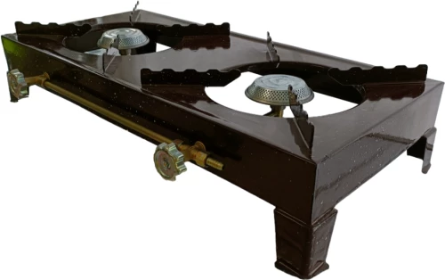 Επιτραπέζια Εστία Υγραερίου Διπλή Καφέ