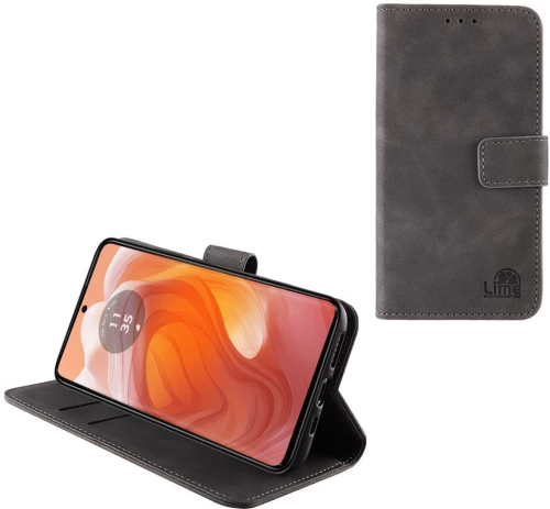LIME ΘΗΚΗ MOTOROLA MOTO EDGE 50 ULTRA XT2401-1 6.7" ESSENTIAL MAGNET BOOK STAND CLIP GREY