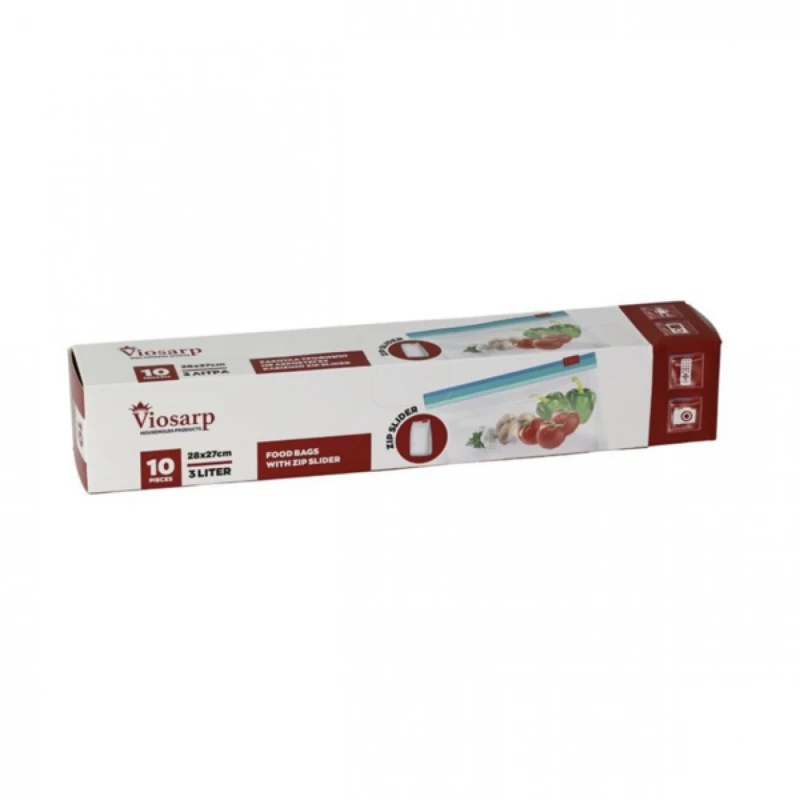 Αεροστεγής Σακούλες Τροφίμων με ZIP SLIDER  28x27εκ. 10τμχ.