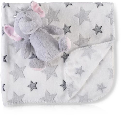 Cangaroo Κουβέρτα Αγκαλιάς & Λίκνου Little Elephant Γκρι 75x90cm με Ζωάκι