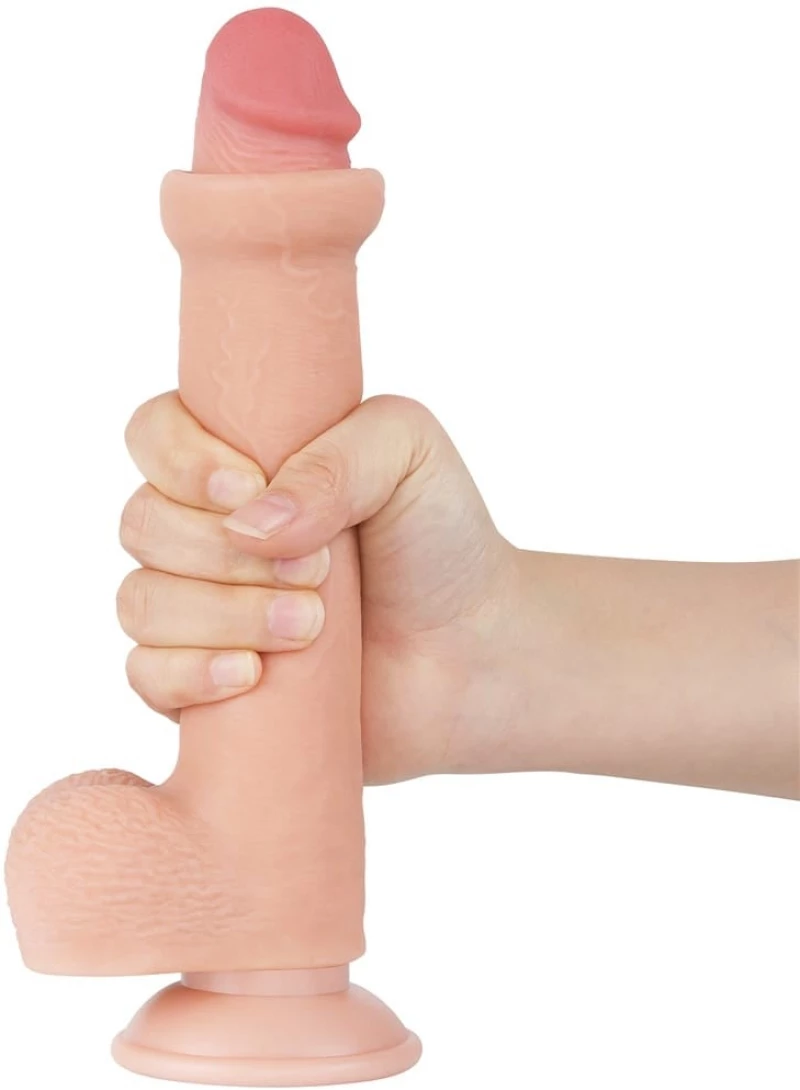 Lovetoy 9'' Sliding Skin Dual Layer Dong Flesh