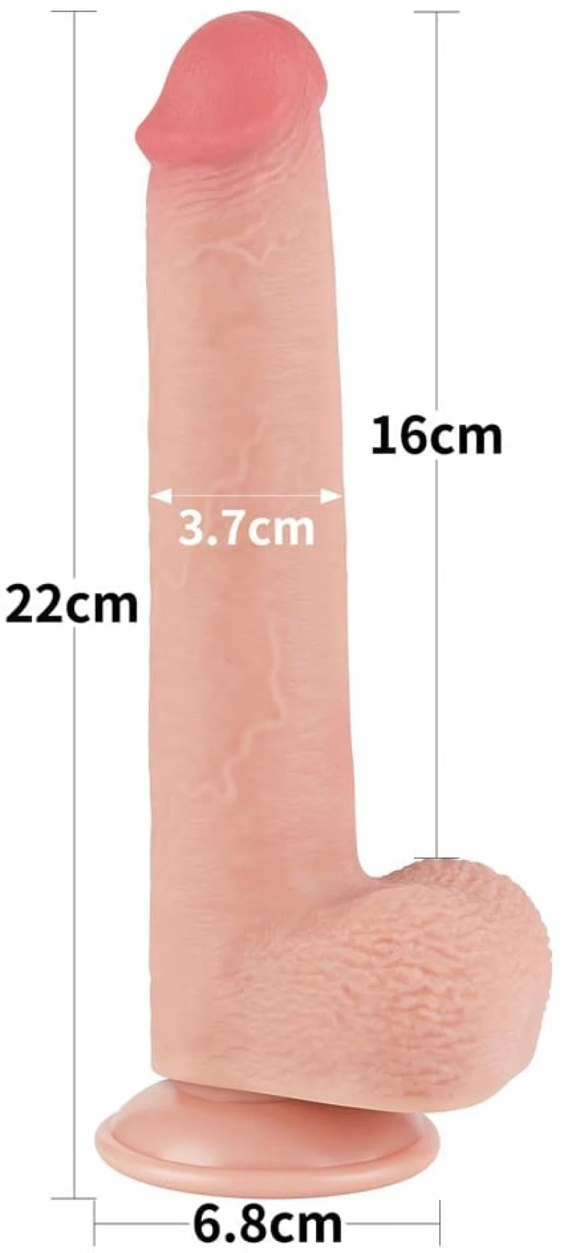 Lovetoy 9'' Sliding Skin Dual Layer Dong Flesh