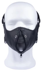 Leather mask with zip
