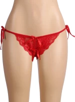 Red Lace Strappy Women Panty - One Size